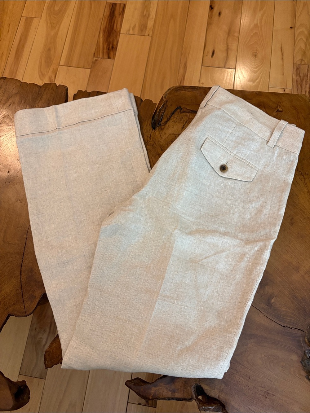 J. Crew Women's Straight-Leg Linen Pants in Light Beige